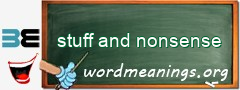 WordMeaning blackboard for stuff and nonsense